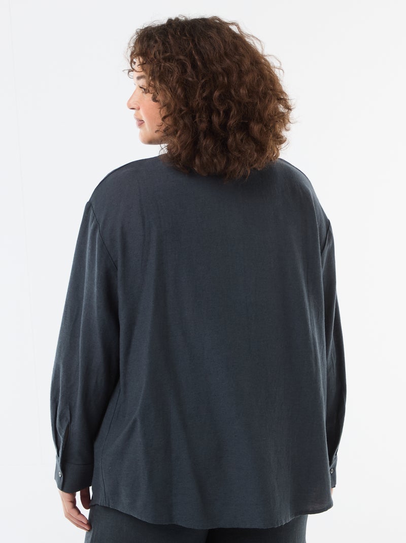 Camicia fluida a maniche lunghe Blu - Kiabi