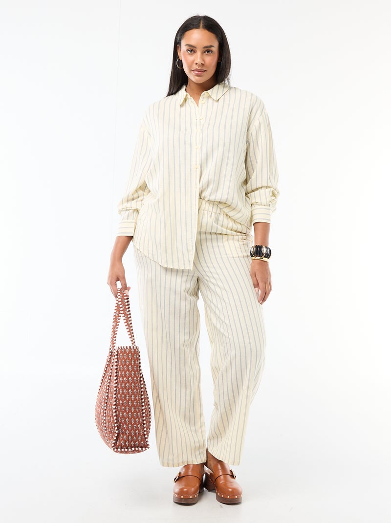 Camicia fluida a maniche lunghe Giallo - Kiabi