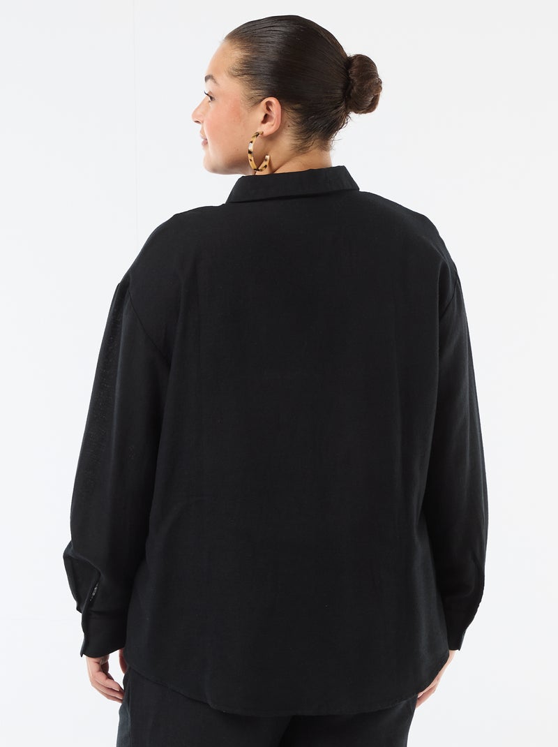 Camicia fluida a maniche lunghe Nero - Kiabi