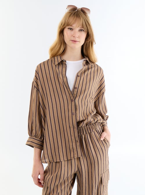 Camicia fluida a righe con maniche a palloncino - Kiabi Camicia fluida a righe con maniche a palloncino - Kiabi