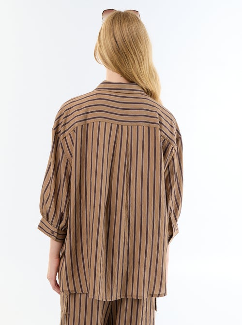 Camicia fluida a righe con maniche a palloncino - Kiabi Camicia fluida a righe con maniche a palloncino - Kiabi