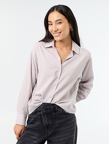 Camicia fluida a tinta unita