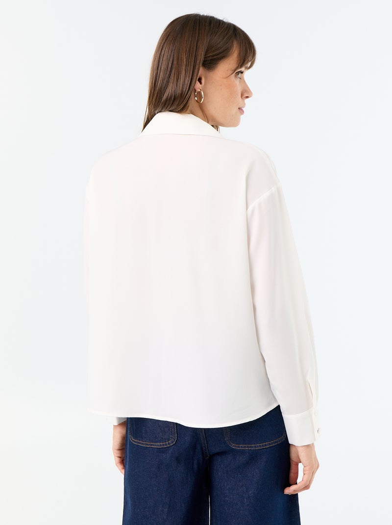 Camicia fluida a tinta unita Bianco - Kiabi