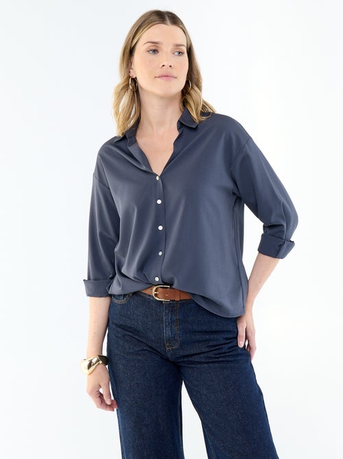 Camicia fluida a tinta unita - Kiabi