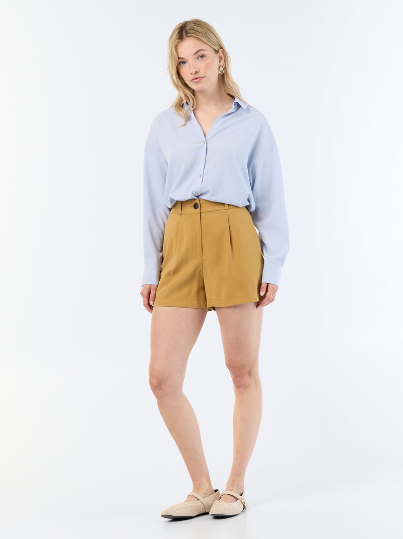 Camicia fluida a tinta unita Blu - Kiabi