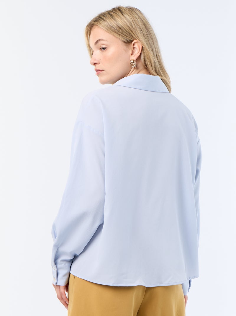 Camicia fluida a tinta unita Blu - Kiabi