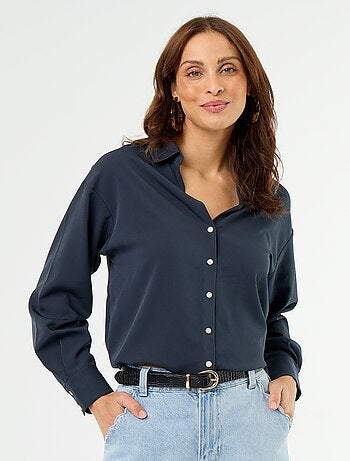 Camicia fluida a tinta unita