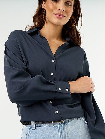 Camicia fluida a tinta unita