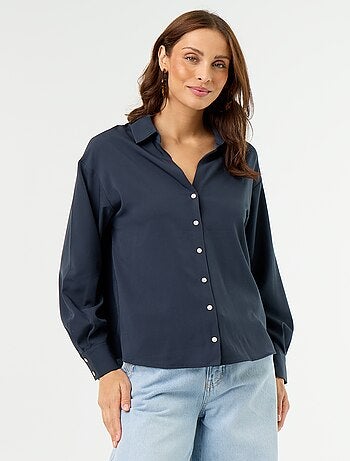 Camicia fluida a tinta unita