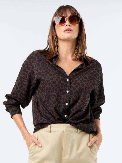 Camicia fluida a tinta unita - Kiabi