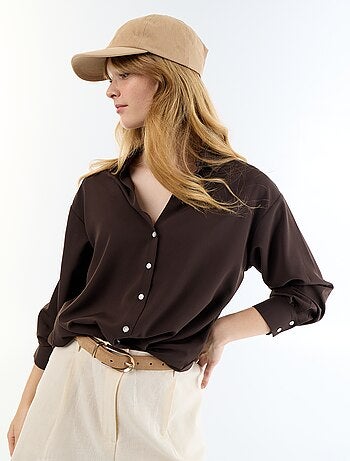 Camicia fluida a tinta unita
