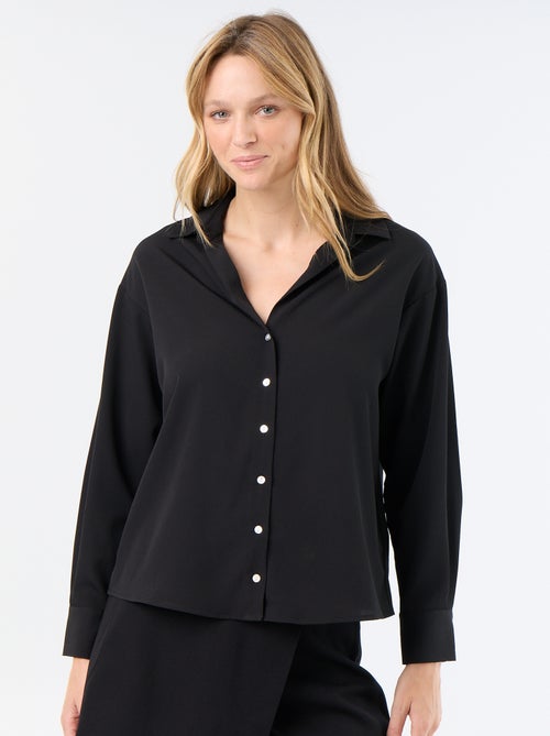 Camicia fluida a tinta unita - Kiabi