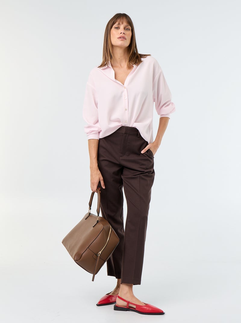 Camicia fluida a tinta unita Rosa - Kiabi
