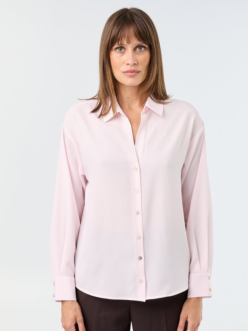 Camicia fluida a tinta unita Rosa - Kiabi