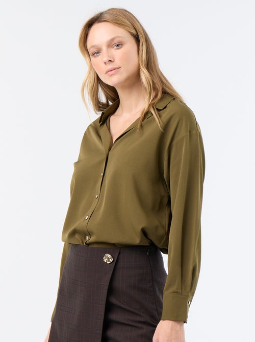 Camicia fluida a tinta unita - Kiabi
