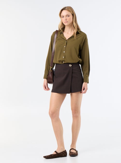 Camicia fluida a tinta unita - Kiabi