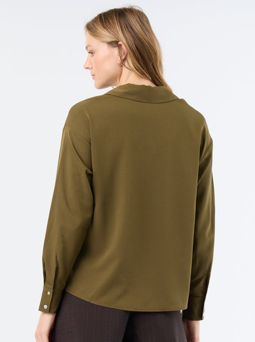 Camicia fluida a tinta unita - Kiabi