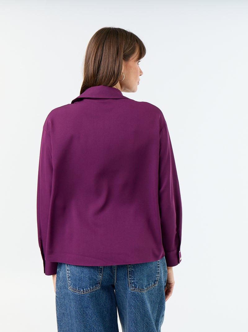 Camicia fluida a tinta unita Viola - Kiabi