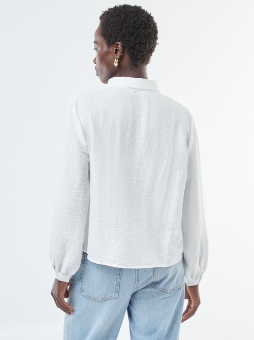 Camicia fluida con bordi dell'abbottonatura fantasia - Kiabi