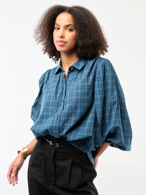 Camicia fluida con stampa a quadri - Kiabi