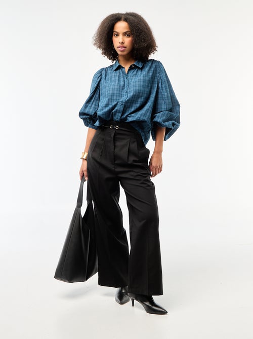 Camicia fluida con stampa a quadri - Kiabi