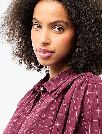 Camicia fluida con stampa a quadri