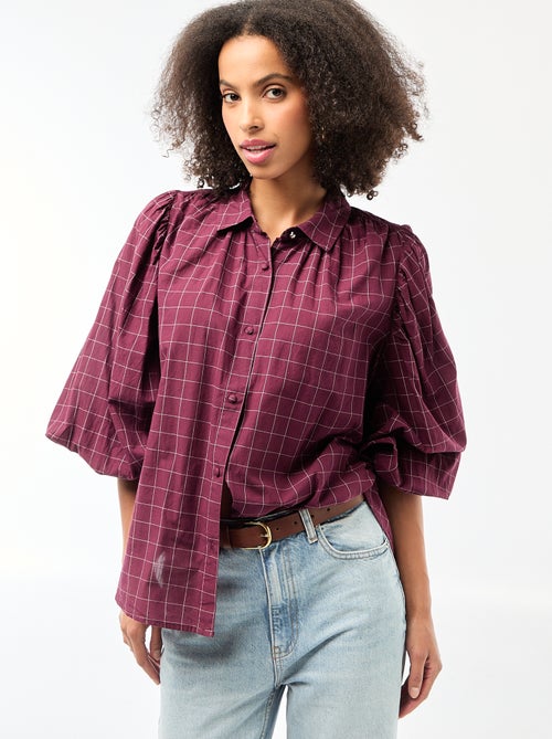 Camicia fluida con stampa a quadri - Kiabi