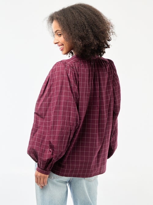 Camicia fluida con stampa a quadri - Kiabi