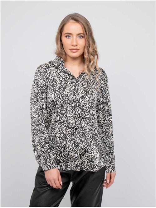 Camicia fluida con stampa animalier bianca e nera ophir - Kiabi Camicia fluida con stampa animalier bianca e nera ophir - Kiabi