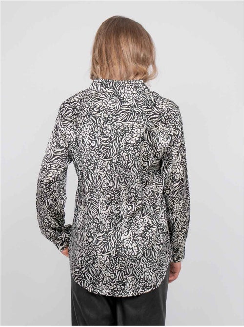 Camicia fluida con stampa animalier bianca e nera ophir - Kiabi Camicia fluida con stampa animalier bianca e nera ophir - Kiabi