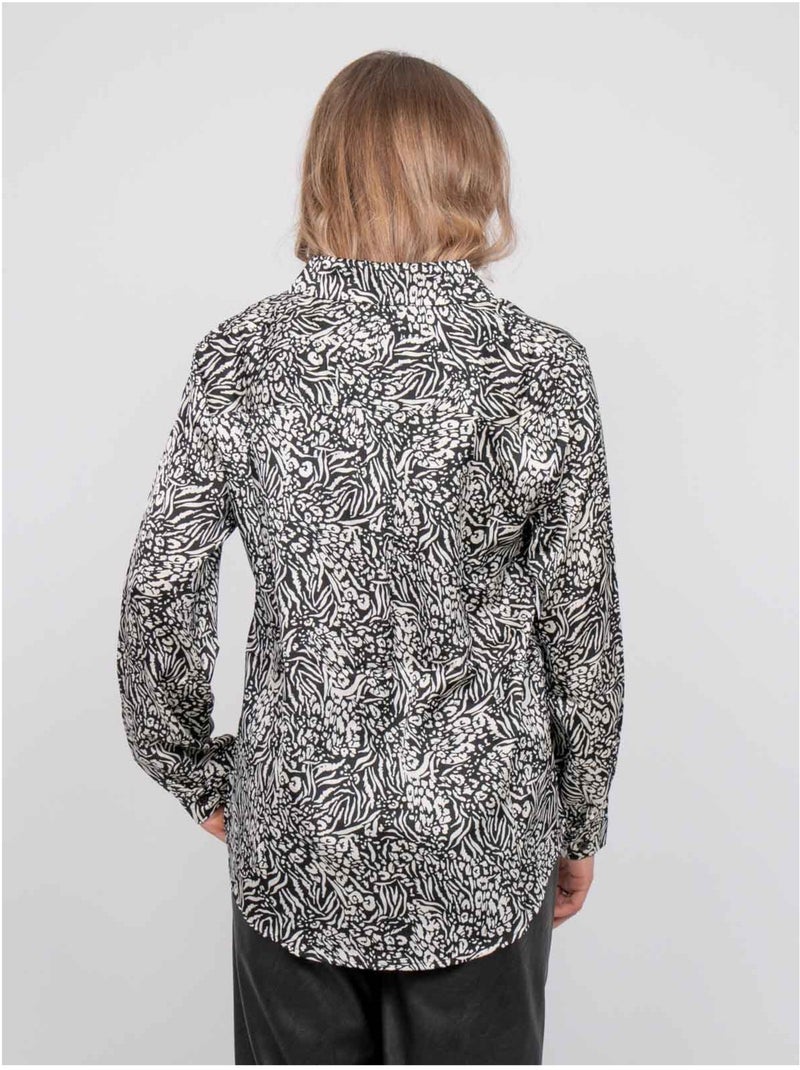 Camicia fluida con stampa animalier bianca e nera ophir Nero - Kiabi