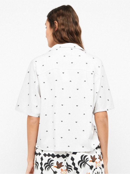 Camicia fluida con stampa tropicale a manica giapponese - Kiabi