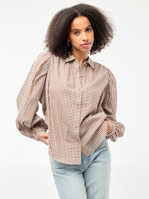 Camicia fluida con stampa vichy - Kiabi