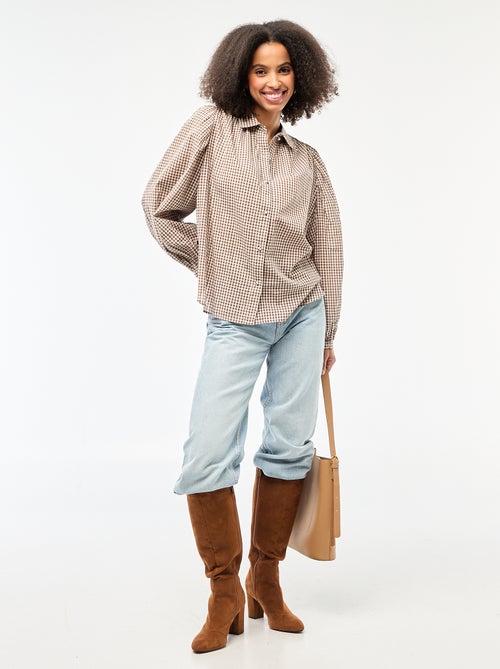 Camicia fluida con stampa vichy - Kiabi