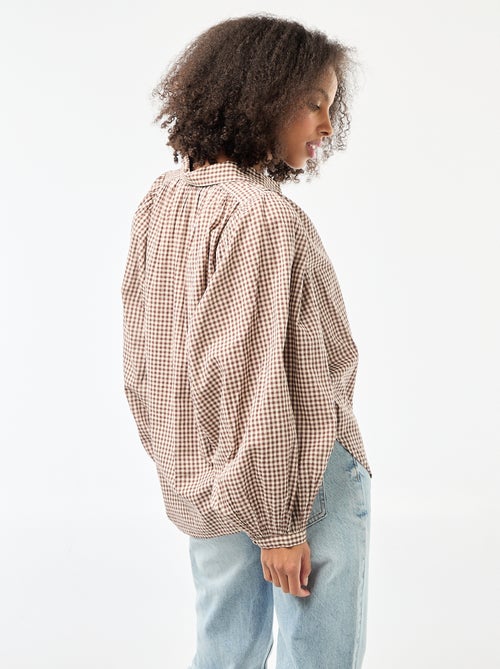 Camicia fluida con stampa vichy - Kiabi