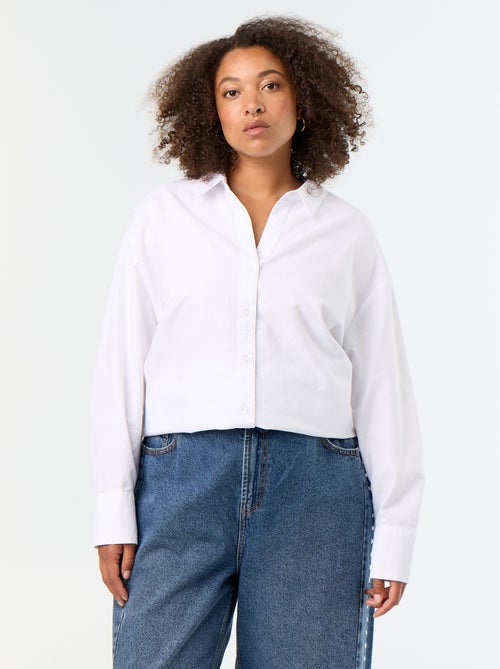 Camicia fluida oxford tinta unita - Kiabi