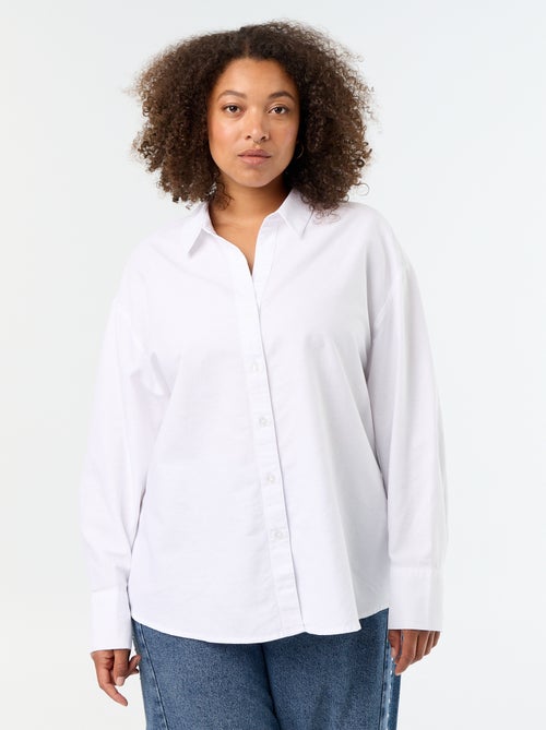 Camicia fluida oxford tinta unita - Kiabi