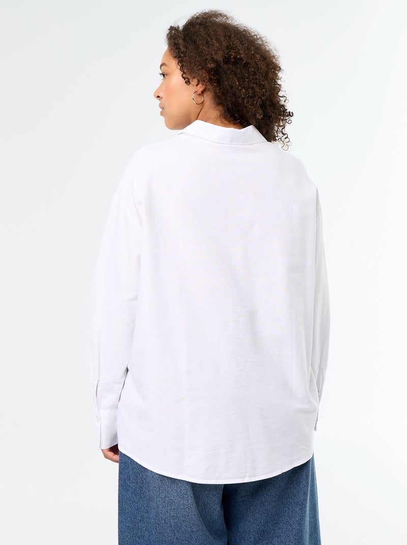 Camicia fluida oxford tinta unita Bianco - Kiabi