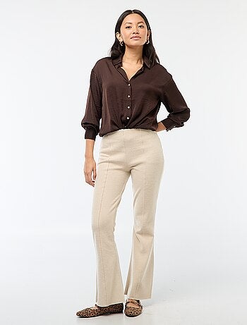 Camicia fluida satinata con bottoni dorati