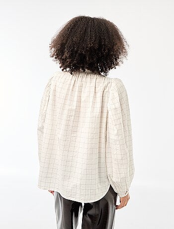 Camicia fluida con stampa a quadri