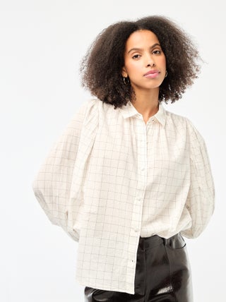 Camicia fluida stampata a quadri