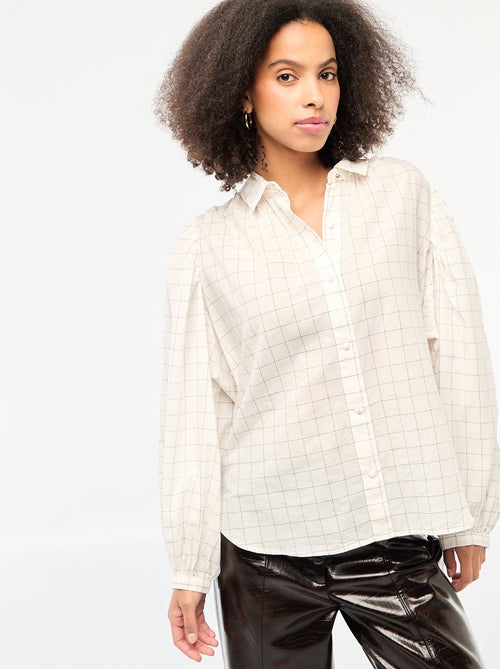 Camicia fluida stampata a quadri - Kiabi