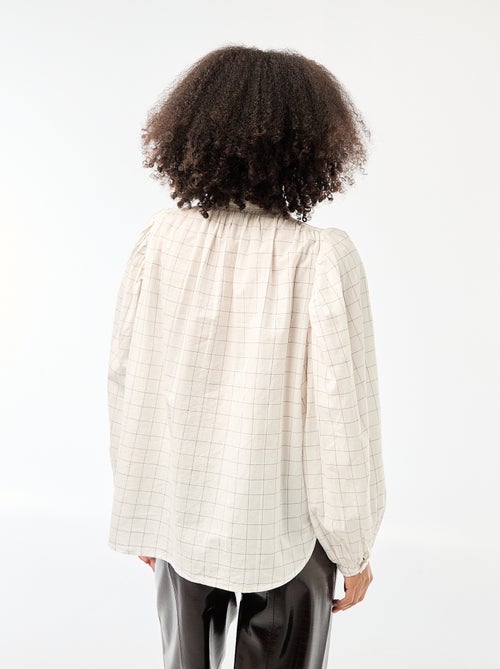 Camicia fluida stampata a quadri - Kiabi