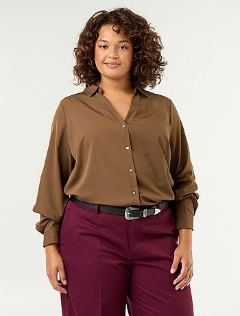 Camicia fluida tinta unita