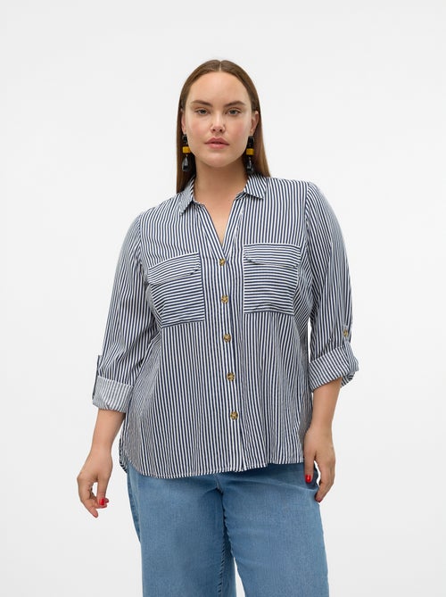 Camicia fluida 'Vero moda curve' con maniche arrotolabili - Kiabi