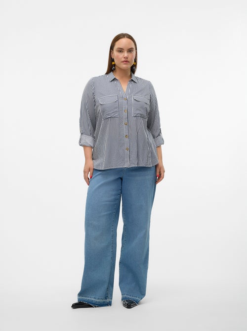 Camicia fluida 'Vero moda curve' con maniche arrotolabili - Kiabi