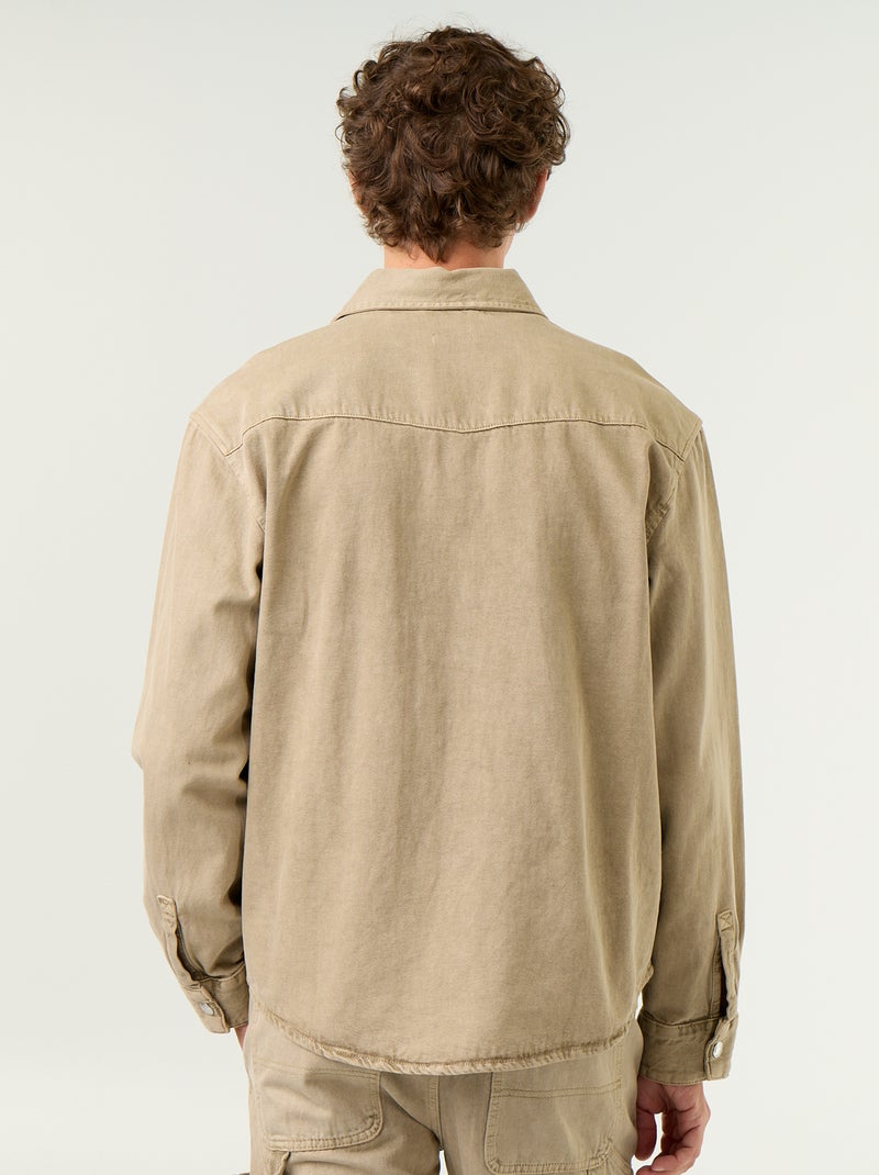 Camicia-giacca in denim Beige - Kiabi