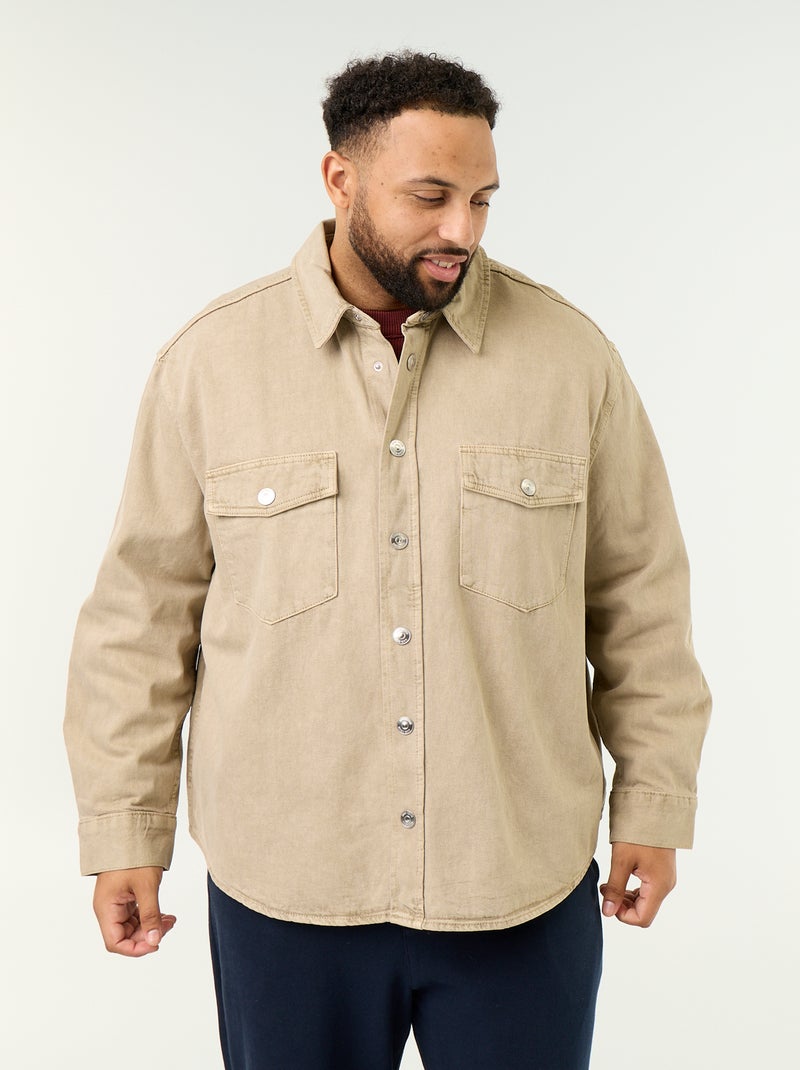 Camicia-giacca in denim Beige - Kiabi