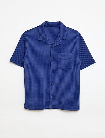 Camicia goffrata tinta unita
