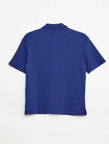 Camicia goffrata tinta unita